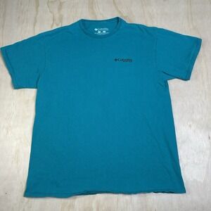 Columbia Men's Short Sleeve PFG Graphic Turquoise T-Shirt Large